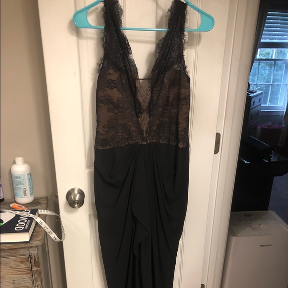 BCBG Max Azria Brandy Dress Black Floor Length 4 - Picture 3 of 8